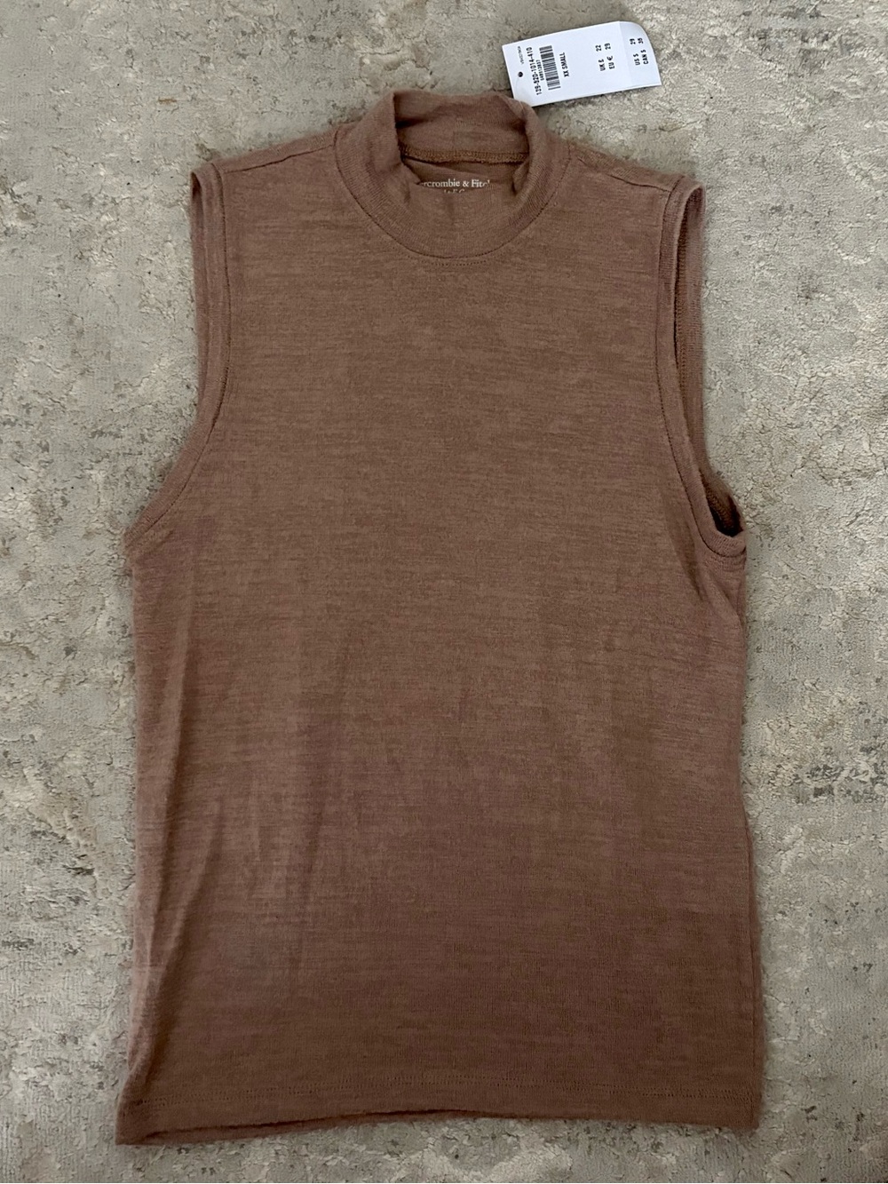 NWT❗️Abercrombie & Fitch Brown Sleeveless Mock Neck Tank